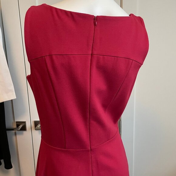 Brooks Brothers Sleeveless Boat Nk Fit & Flare Rayon Nylon Blend Dress Red Sz 6 - Picture 8 of 14
